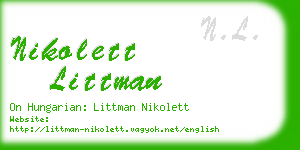 nikolett littman business card